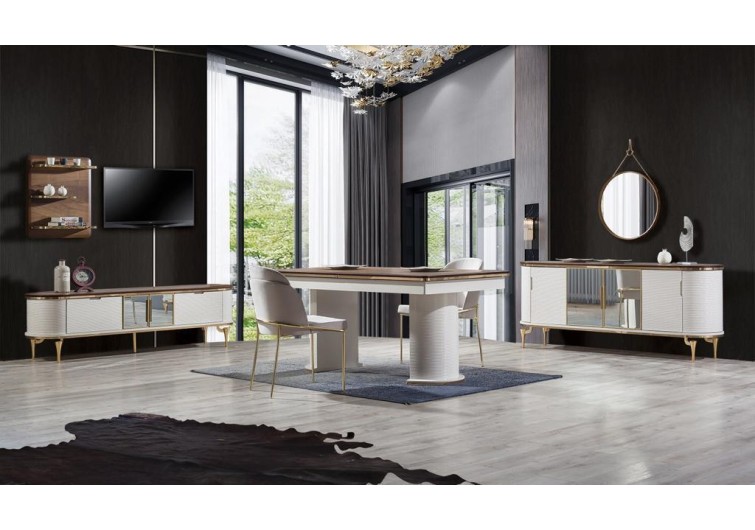 lines Yaşam Odası ceviz-beyaz